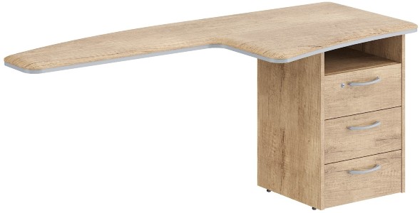 Брифинг-приставка с тумбой DB 1880(R) Дуб Каньон 1800х800х750