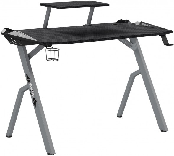 Стол компьютерный игровой CTG-001 Черный/Серый 1200х600х750