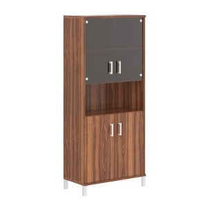 Шкаф высокий с малыми стеклянными и глухими дверьми B 430.10 900х450х2054 BORN