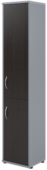 Шкаф колонка с глухой средней и малой дверьми СУ-1.3(R) Венге/Металлик 406*365*1975